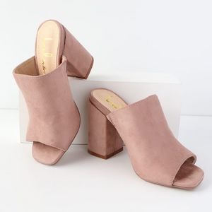 Lulus Raelynn Mauve Suede Peep-Toe Mules